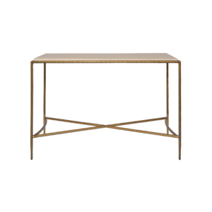 CONSOLA ACERO COLOR ORO Y MÁRMOL TRAVERTINO
